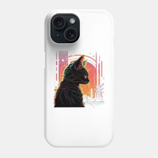 Retro Futuristic Cat Phone Case