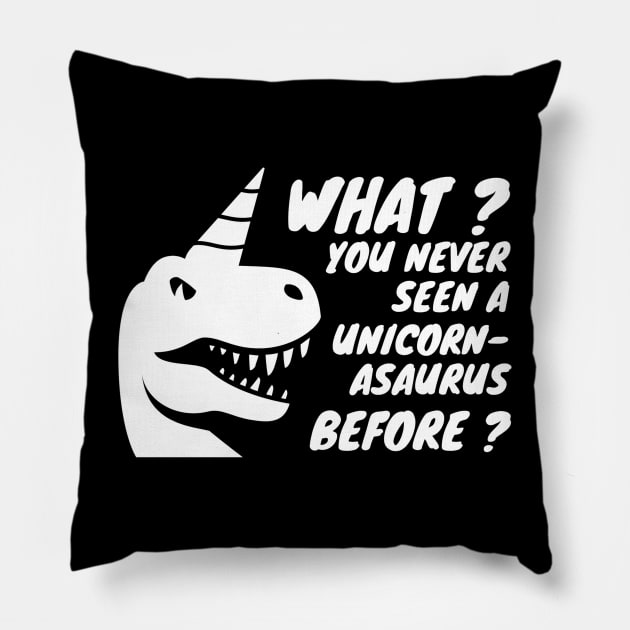 Funny Unicorn Dinosaur Pillow by Stellar21