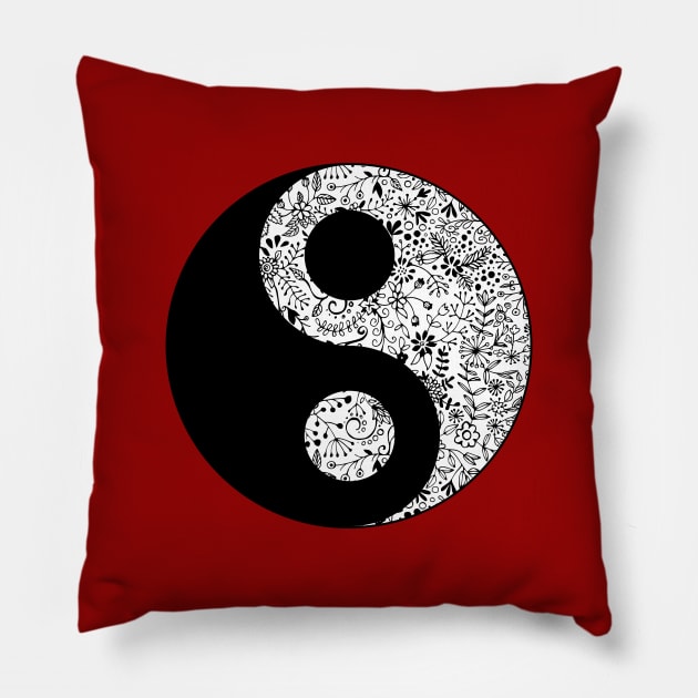 Floral YinYang Pillow by Olooriel