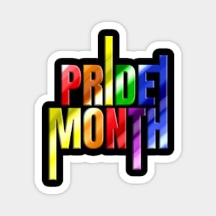 Rainbow Colorful LGBTQ Pride Month Logo Magnet