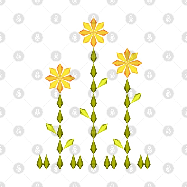 Pretty yellow frozen flowers design, version one by kindsouldesign