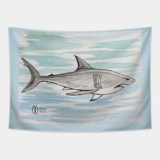 Fierce shark Tapestry