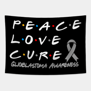 Glioblastoma Awareness Peace Love Cure Tapestry