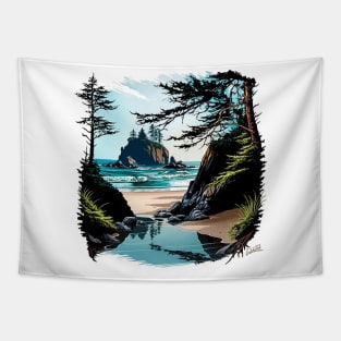 Secret Beach Oregon Tapestry