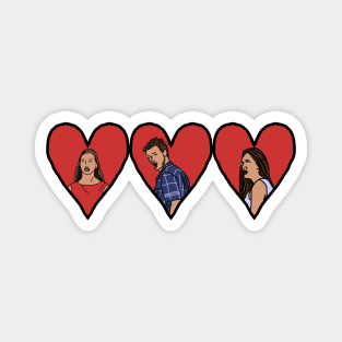 Distracted Boyfriend Meme Valentine Hearts on Valentines Day Magnet