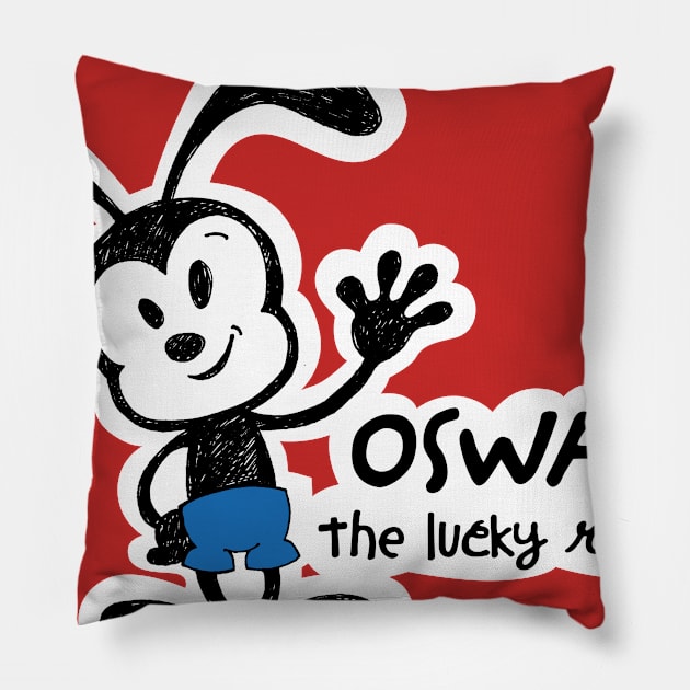 Oswald: The Luck Rabbit Pillow by cohale