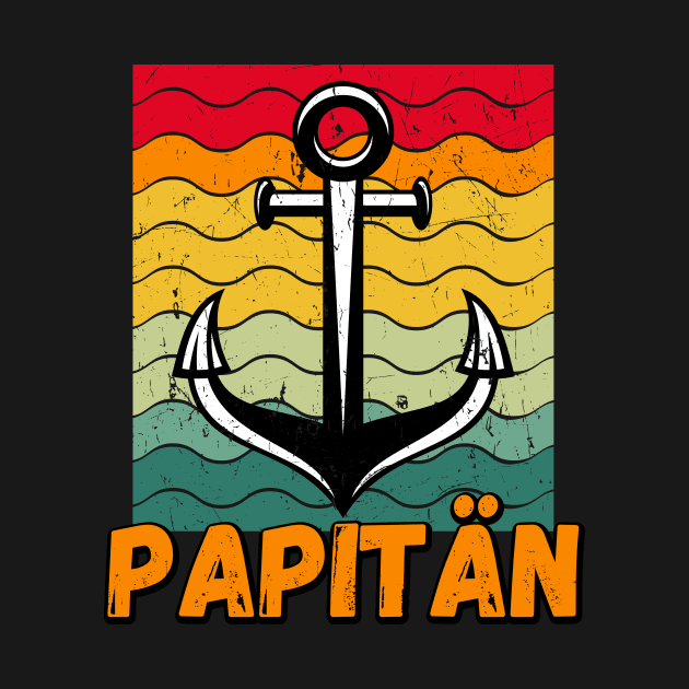 Papitän Papa Kapitän Anker Segeln Vintage Herren by Foxxy Merch