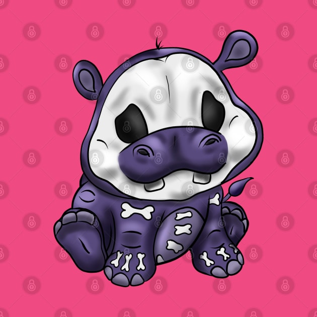 Baby Hippo Skeleton by Danispolez_illustrations