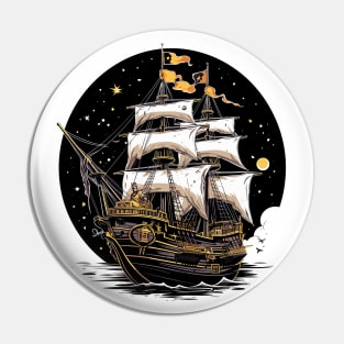 Pirate Ship Voyage Beauty Nature Ocean Discovery Pin