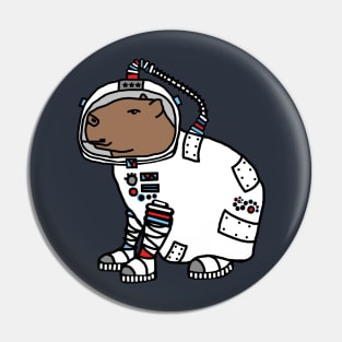 Capybara Astronaut Funny Animals in Space Pin