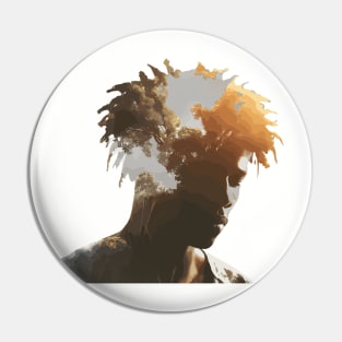 Afrocentric Man Nature Pin