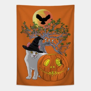 Cat Halloween Tapestry