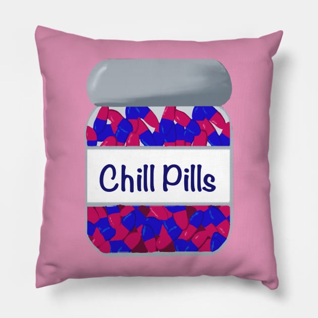 Chill pills, some need them Pillow by Keatos