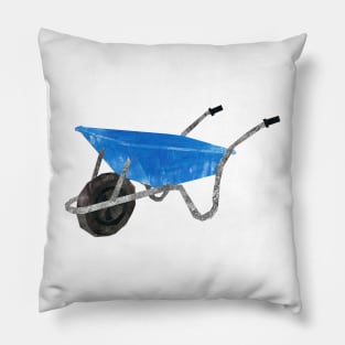 Blue wheelbarrow Pillow