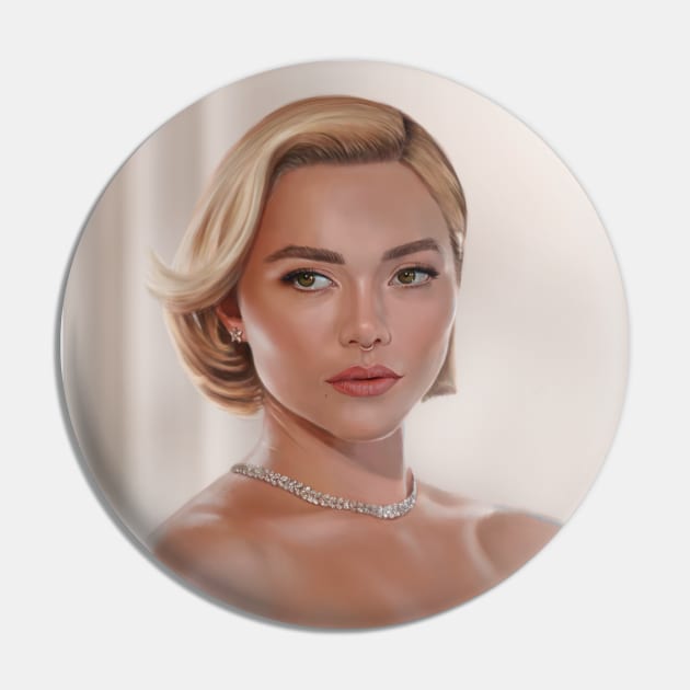 Florence Pugh - Portrait Pin by brainbag