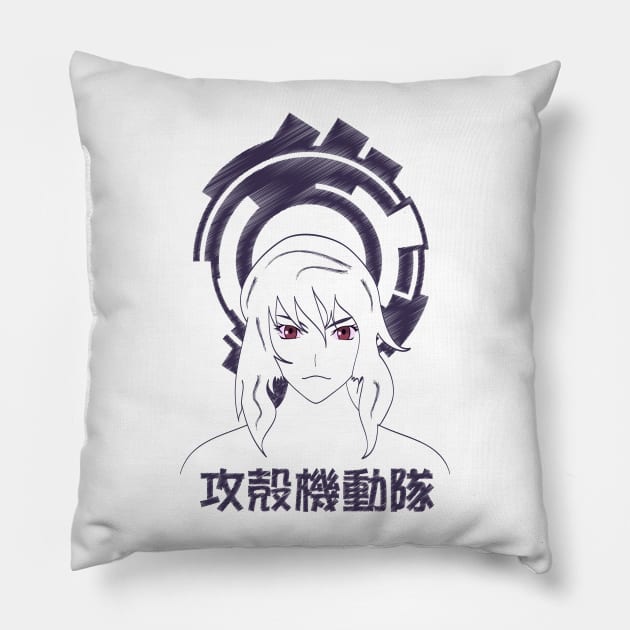 Motoko White Pillow by jaheira