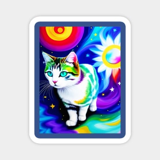 Cosmic Graceful Kawaii Cat Magnet