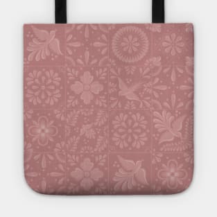 Mexican Elegant Pink Talavera Tile Pattern by Akbaly Tote