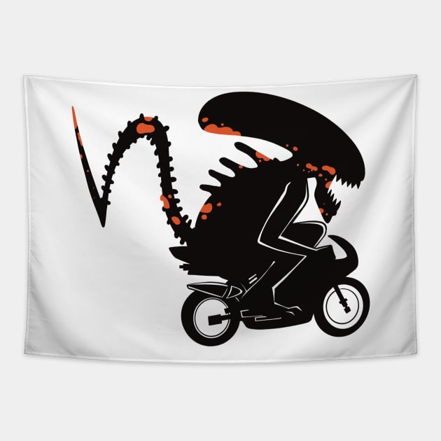 Sci-Fi Bike Tapestry by Narwhal-Scribbles