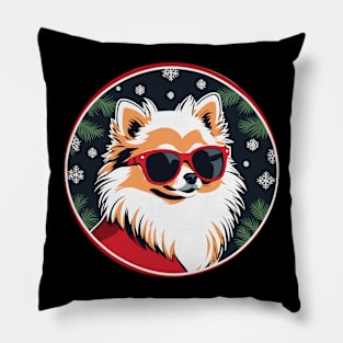 Pomeranian Christmas Drawing Pillow