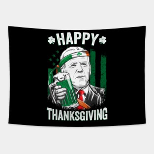 Funny Confused Joe Biden Happy Thanksgiving For St Patricks Day Tapestry