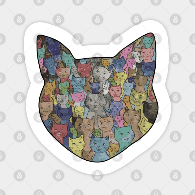 Many cats Magnet by Karroart