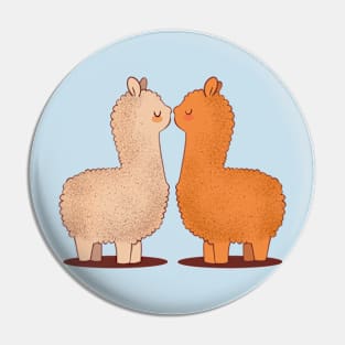 Cute Alpaca couple for Valentines Day Pin