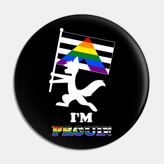 "I'M PROUD" Furry Straight Ally Flag Pin by ShiOkami