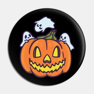 Jack O' Lantern and Cute Little Ghosts Pin