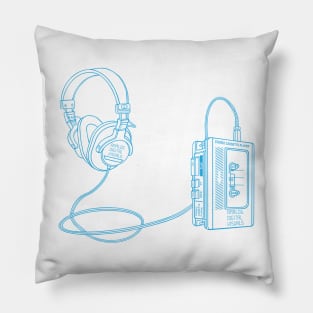 Portable Tape Player (Button Blue Lines) Analog / Music Pillow