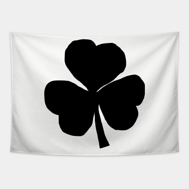 Shamrock Black for St Patricks Day Tapestry by ellenhenryart