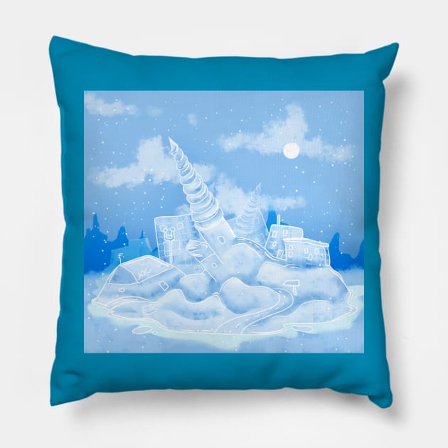 Ice Town Pillow by Demonic cute cat