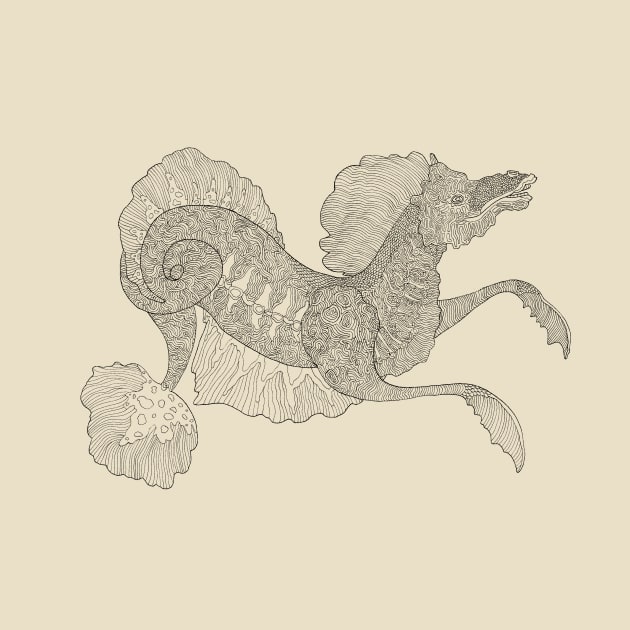 Antique Mythological Hippocampus Seahorse by Ballyraven