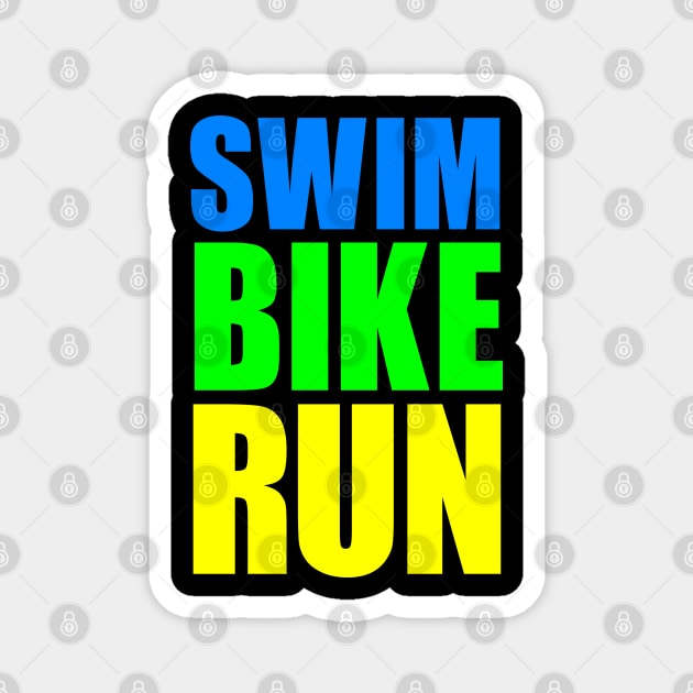 SWIM BIKE RUN TRIATHLON KONA Magnet by ndnc