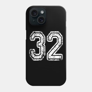 Number 32 Grungy in white Phone Case