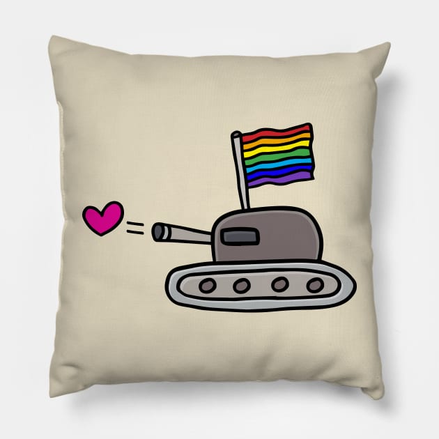 LOVE not WAR Pillow by Happy Sketchy