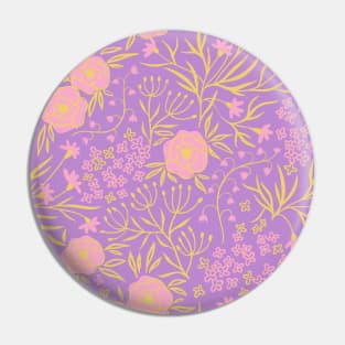 Tranquil Lilac Floral Pattern Pin