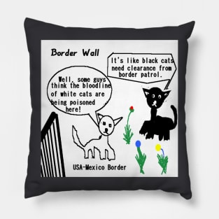 Border Wall Illustration on White Background Pillow