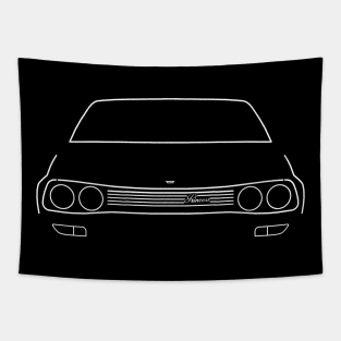 Austin Princess 1970s classic car white outline graphic Tapestry