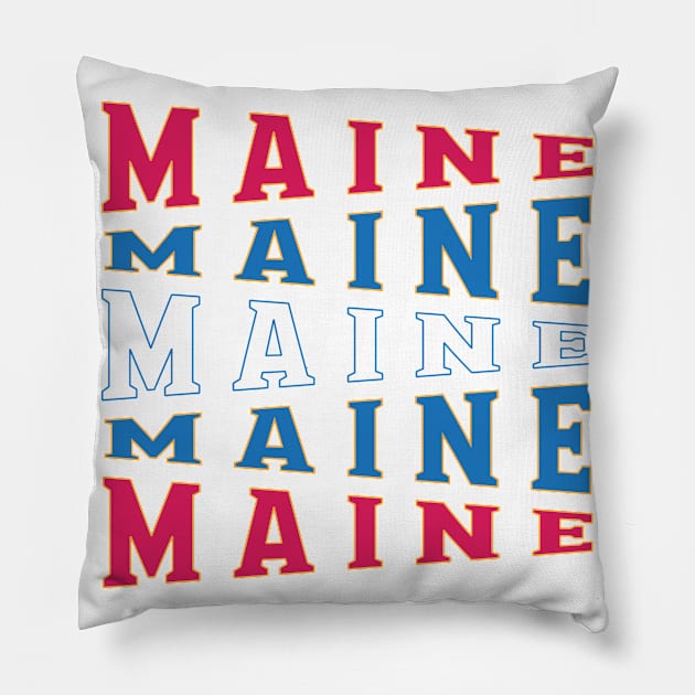 TEXT ART USA MAINE Pillow by LAVA-ROMA-NOVA