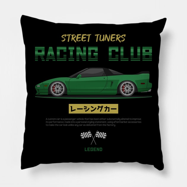 Midnight Racer Green NS X JDM Pillow by GoldenTuners