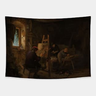 Painting Studio by Adriaen van Ostade Tapestry