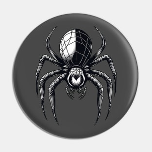 Scary spider black and white Halloween graphic design Pin