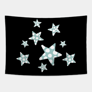 happy polka dots stars - turquoise Tapestry