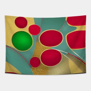 Abstract Design - Red, Gold and Green Tapestry