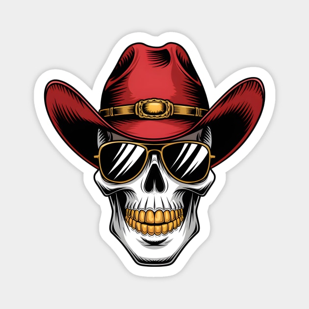 Outlaw Cowboy Skull Magnet by animegirlnft