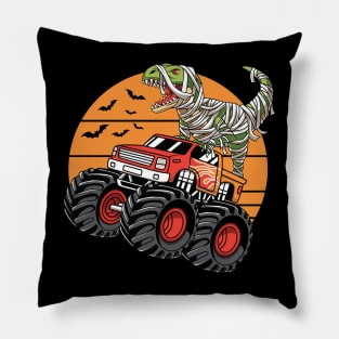 DInosaur T Rex Mummy Riding Monster Truck Halloween Costume Pillow