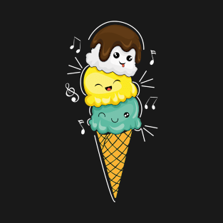 Kawaii Ice And Cream Funny Dessert Hello Summer T-Shirt