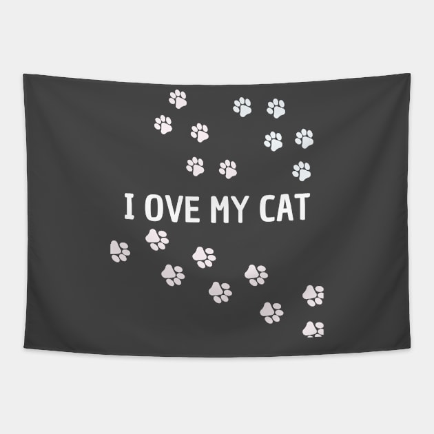 i love my cat Tapestry by retro bloom