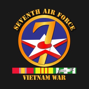 USAF -  SSI - Seventh Air Force w VN SVC Ribbons T-Shirt